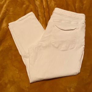Universal Thread High Rise Straight Crop White Denim Button Jeans Size 14/32R